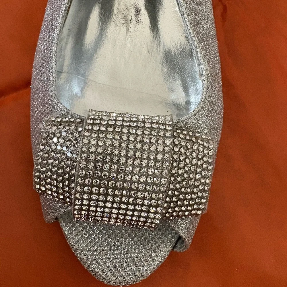 Pierre Dumas Glittering Silver Slingbac shoes